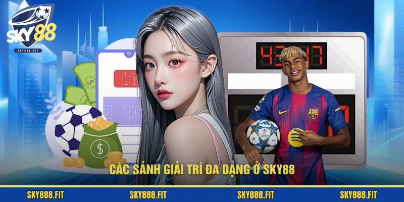 Các sảnh giải trí đa dạng ở SKY88